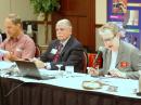 ARRL Second Vice President Bruce Frahm, K0BJ (left) and ARRL First Vice President Rick Roderick, K5UR, join ARRL President Kay Craigie, N3KN, at the head table during the 2011 Second Meeting of the ARRL Board of Directors. [Steve Ford, WB8IMY, Photo]
